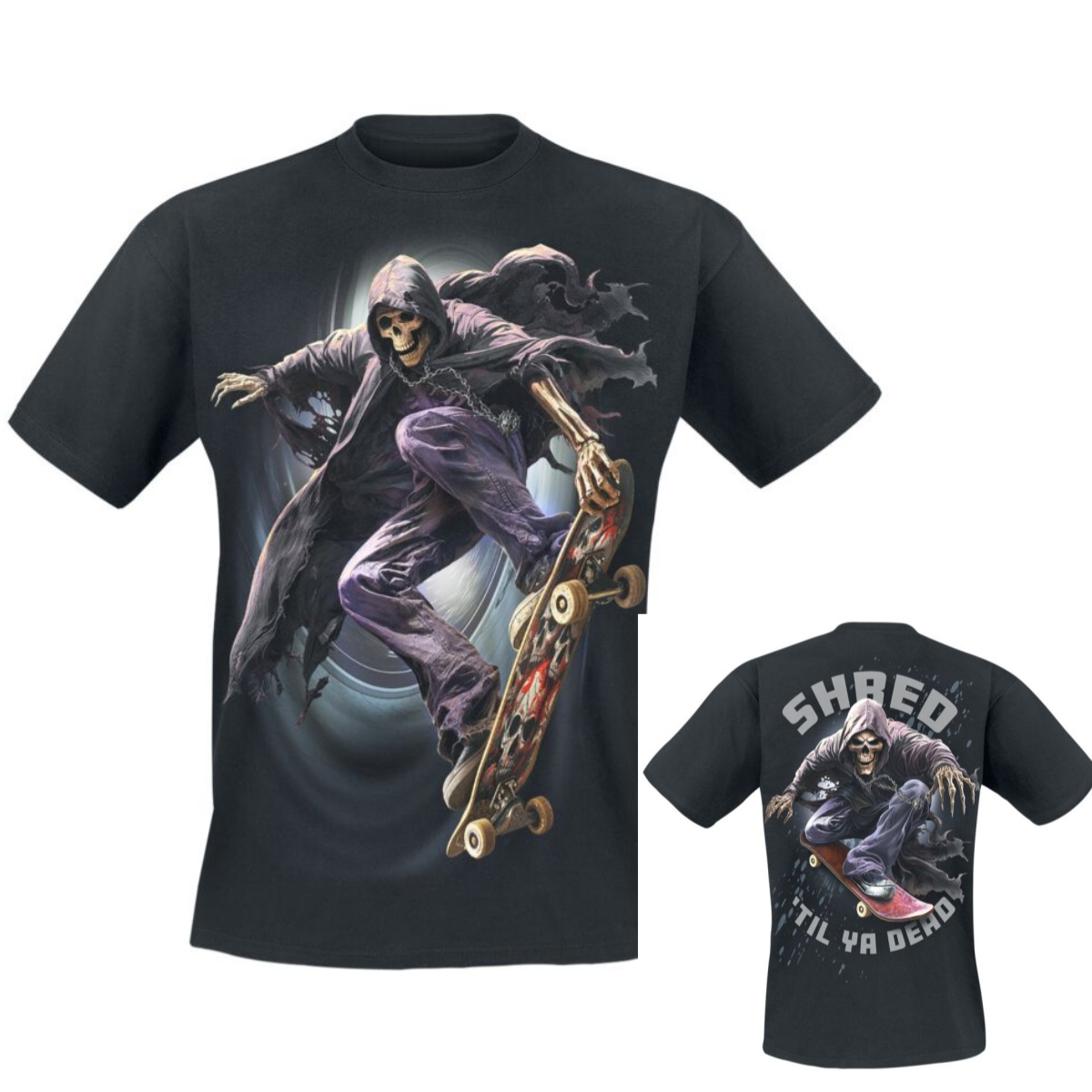 Gothic Streetwear Brand - T-shirt Soul Boarder Dark Gothic Spiral